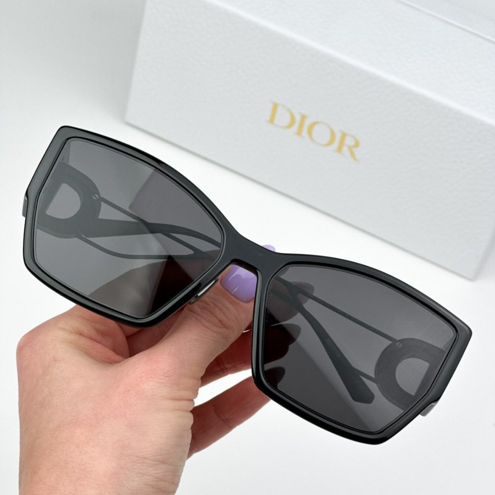 Dior 30MONTAIGNE S2U 14A0 BRAND NEW Sunglasses Black Women Cat Eye Oversized